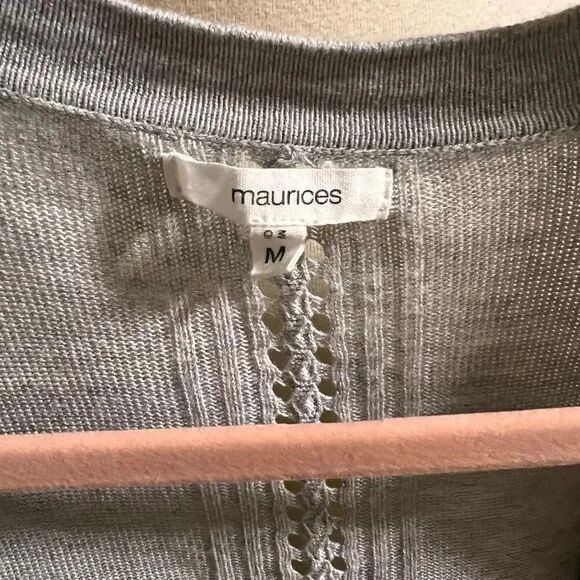 EUC Maurice’s Light Gray Open Cardigan #C3 - Picture 2 of 6